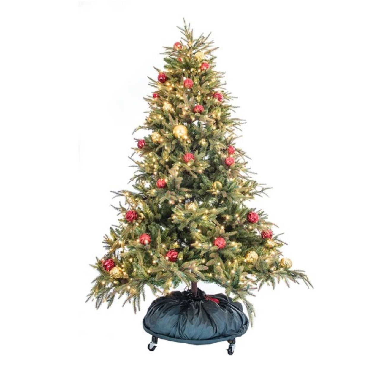 Decorated Christmas Tree Storage Bag With Rolling Stand-Holds 6-9 ft trees