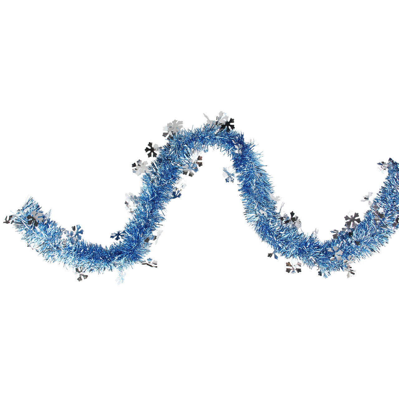 12' x 2.75" Blue and Silver Snowflakes Christmas Tinsel Garland - Unlit