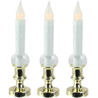 Thumbnail for Set of 3 White LED C5 Flickering Window Christmas Candle Lamps with Timer 8.5