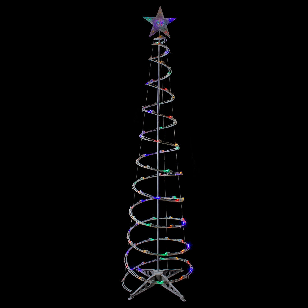 6ft LED Lighted Spiral Cone Tree Outdoor Christmas Decoration, Multi Lights