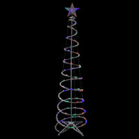 Thumbnail for 6ft LED Lighted Spiral Cone Tree Outdoor Christmas Decoration, Multi Lights