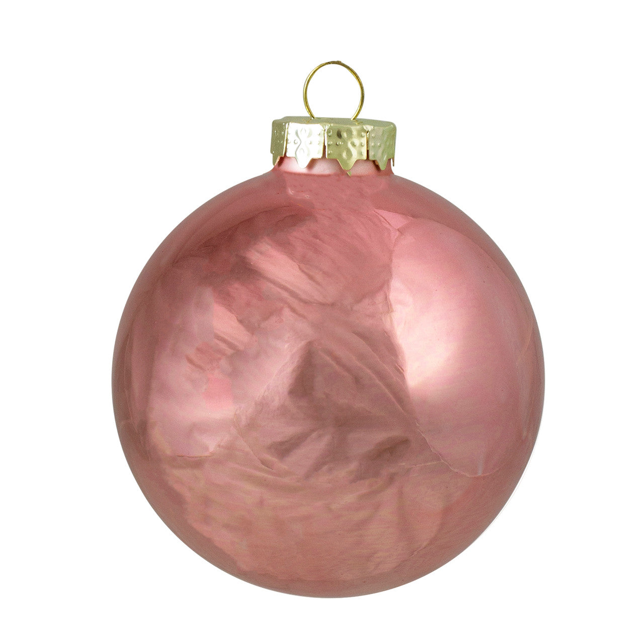 4ct Pink 2-Finish Glass Christmas Ball Ornaments 4" (100mm)