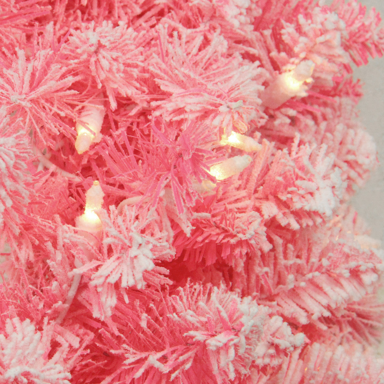 9' x 12" Pre-lit Flocked Pink Artificial Christmas Garland - Clear Lights