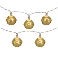 Thumbnail for 10-Count LED Gold Christmas Bells Fairy Lights, 5.5ft, Copper Wire