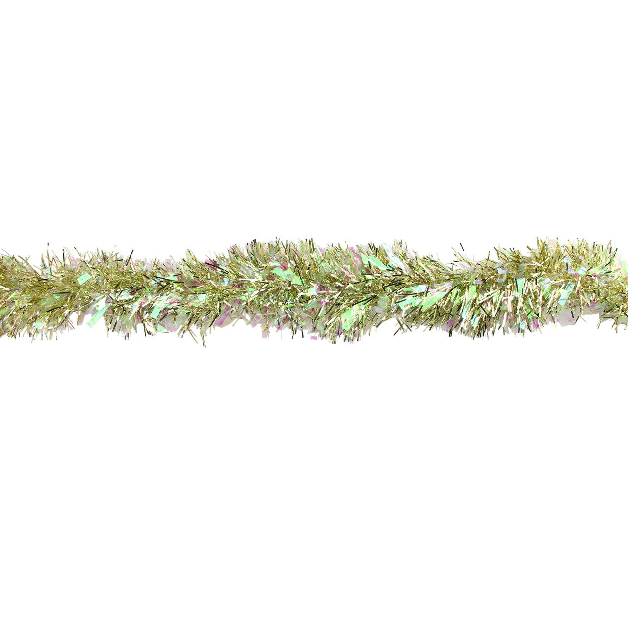 12' Starburst Iridescent and Gold Artificial Christmas Tinsel Garland - Unlit