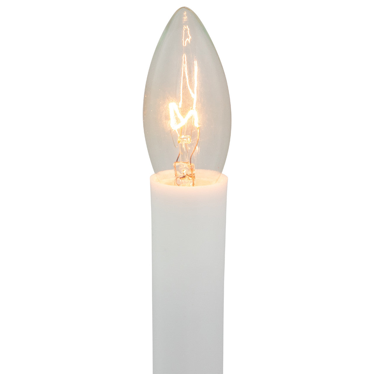 9" White and Gold C7 Light Christmas Candle Lamp with Timer