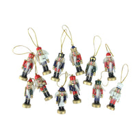 12-Piece Red and Blue Mini Christmas Nutcracker Ornament Set 3.25