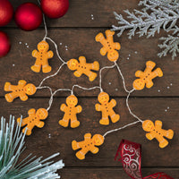 Thumbnail for 10-Count LED Orange Gingerbread Men Christmas Fairy Lights, 4ft, Copper Wire