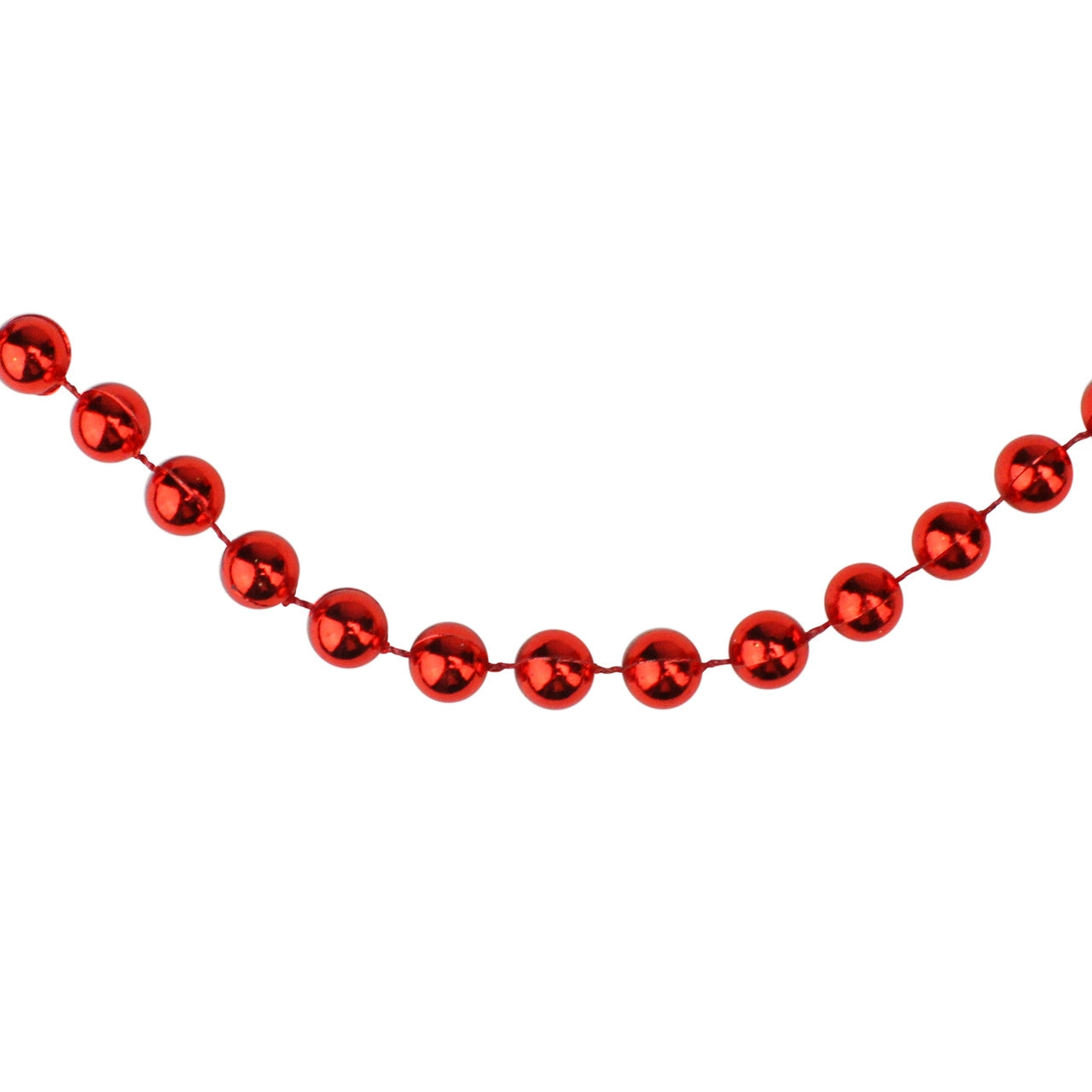 33' Shiny Red Round Beaded Christmas Garland