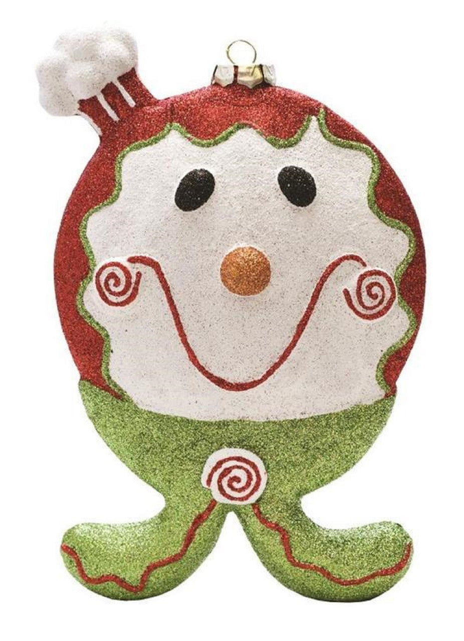 9" Red and Green Glittered Shatterproof Gingerbread Boy Christmas Ornament