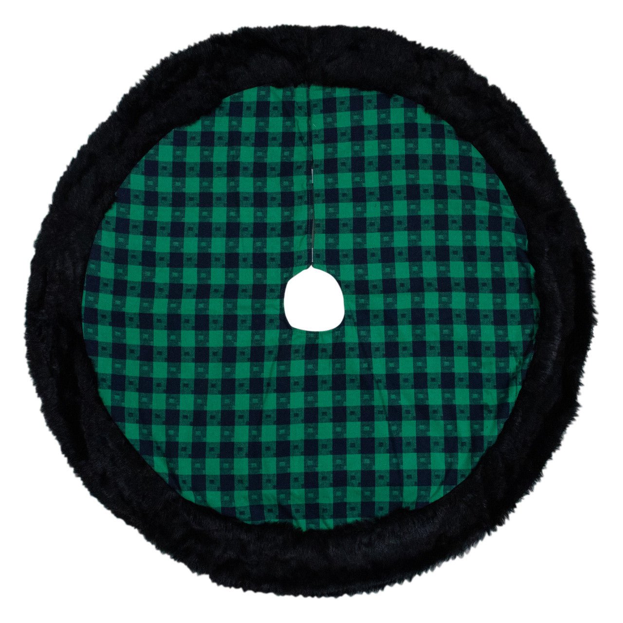 48" Green and Black Plaid Christmas Tree Skirt