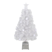 3' Pre-Lit LED Color Changing White Fiber Optic Artificial Christmas Tree