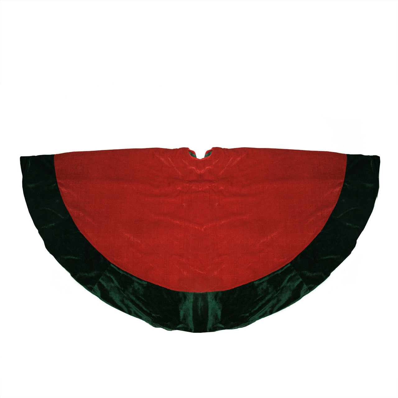 60" Green and Red Traditional Christmas Tree Skirt