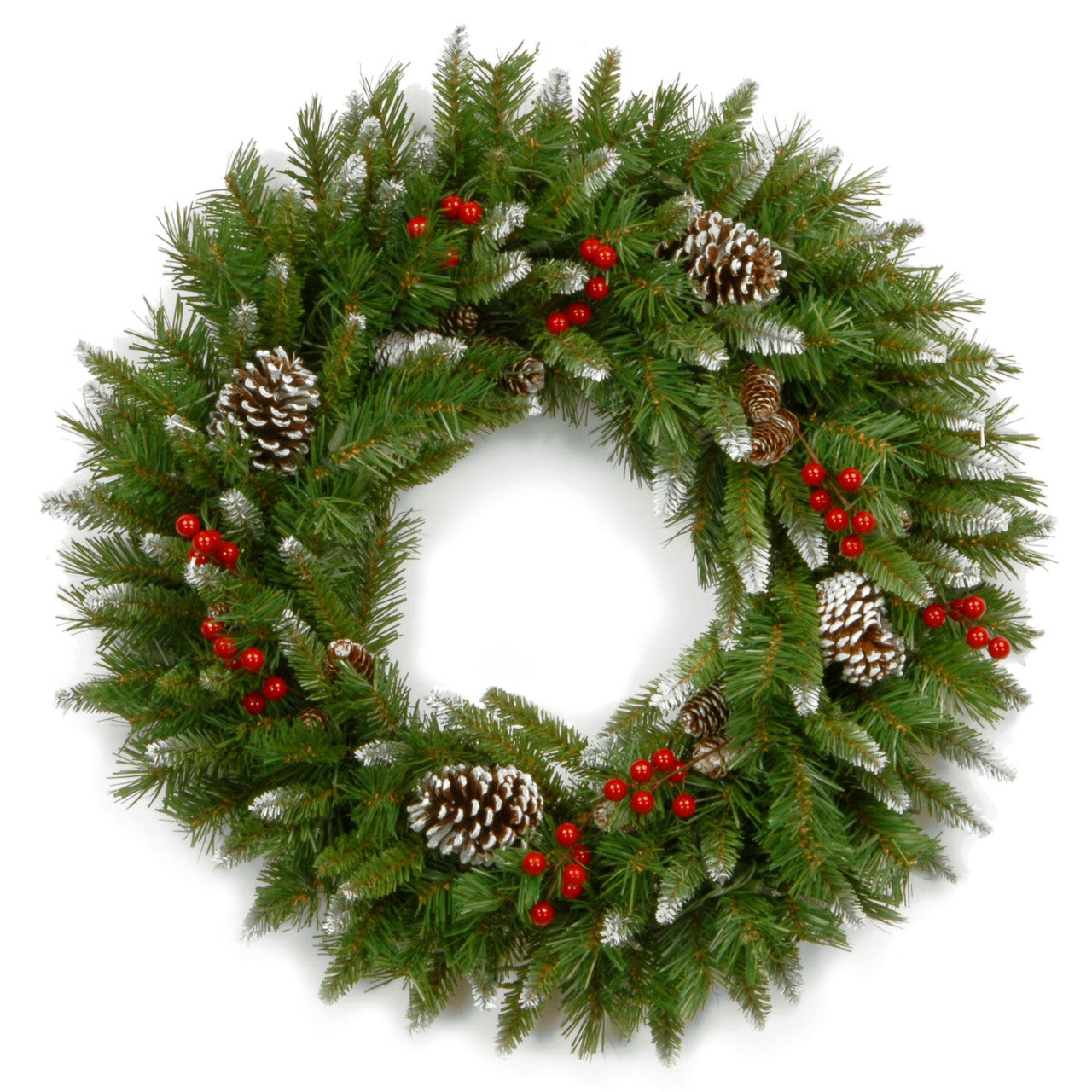 24” Unlit Frosted Berry Christmas Wreath