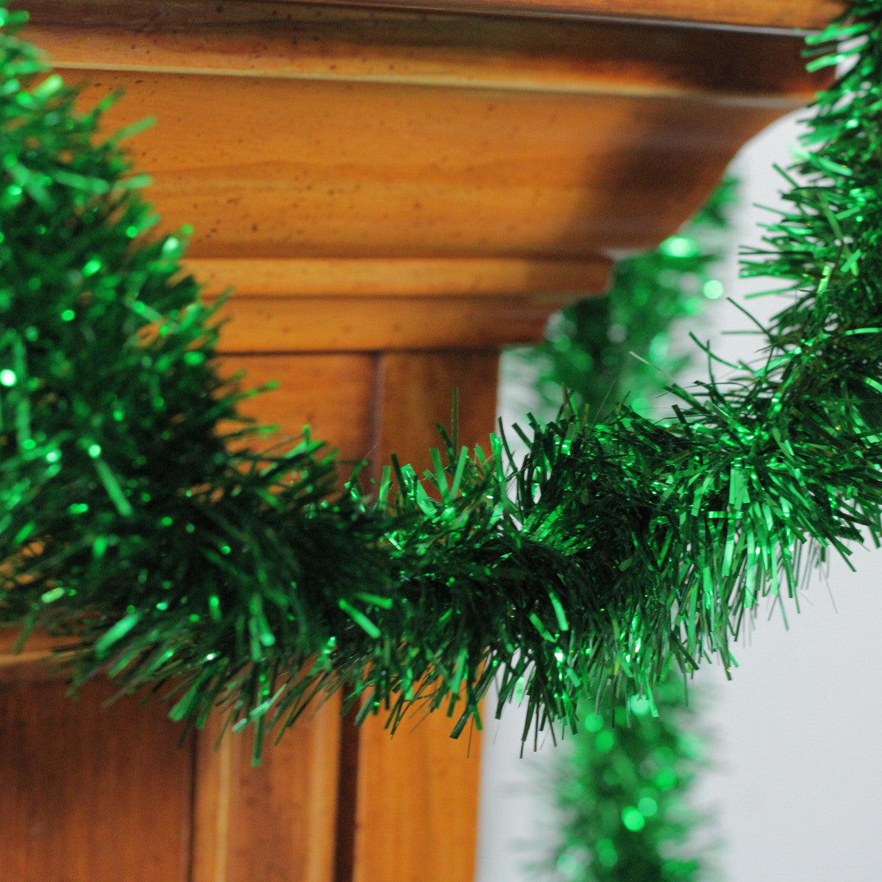 50' x 2.75" Green Tinsel Artificial Christmas Garland - Unlit