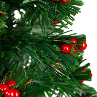 3' Pre-Lit Color Changing Fiber Optic Christmas Tree with Red Berries