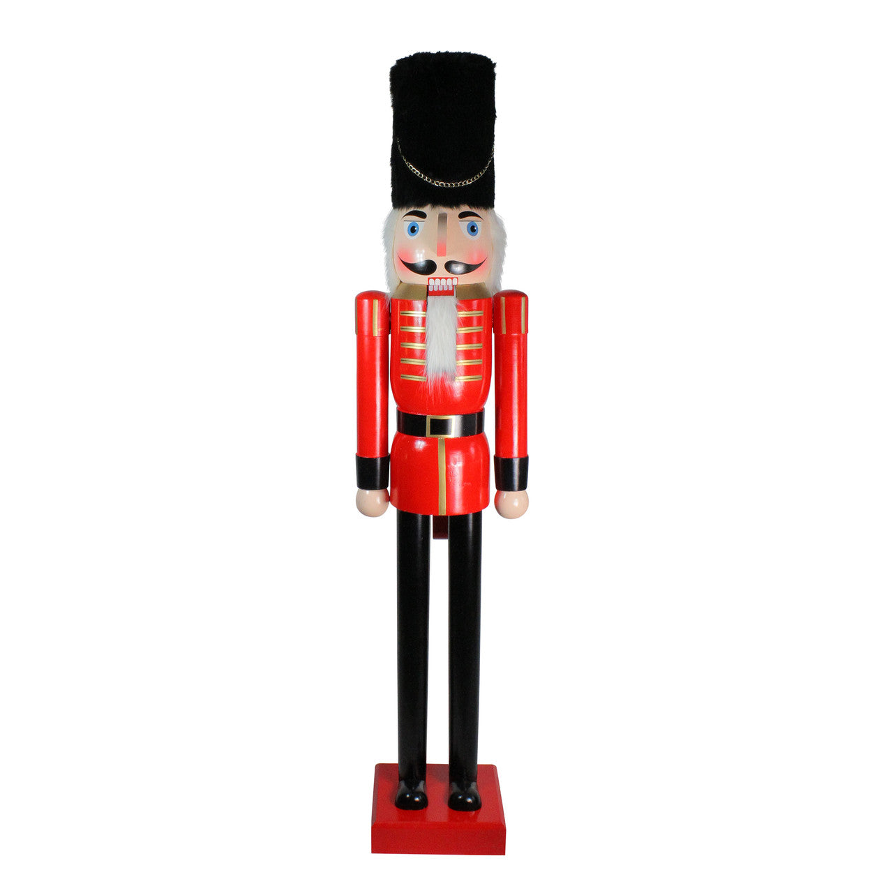 6' Giant Commercial Size Wooden Red and Black Christmas Nutcracker Soldier