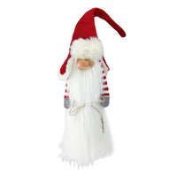 22” White and Red Slim Santa Gnome Christmas Tabletop Decor