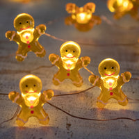 Thumbnail for 10-Count LED Mini Gingerbread Men Christmas Fairy Lights, 5.25ft, Copper Wire