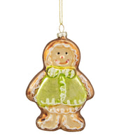 4.25-Inch Bronze and Brown Glass Gingerbread Christmas Ornament