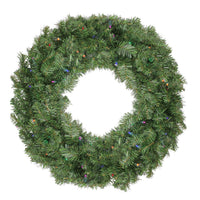 Pre-Lit Canadian Pine Artificial Christmas Wreath - 36-Inch, Multicolor Lights