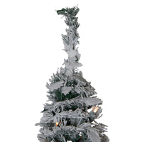 6' Pre-Lit Flocked Pre-Decorated Pop-Up Artificial Christmas Tree