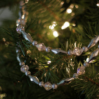 Thumbnail for Set of 3 Silver and Clear Beaded Artificial Christmas Garland Swag - Unlit