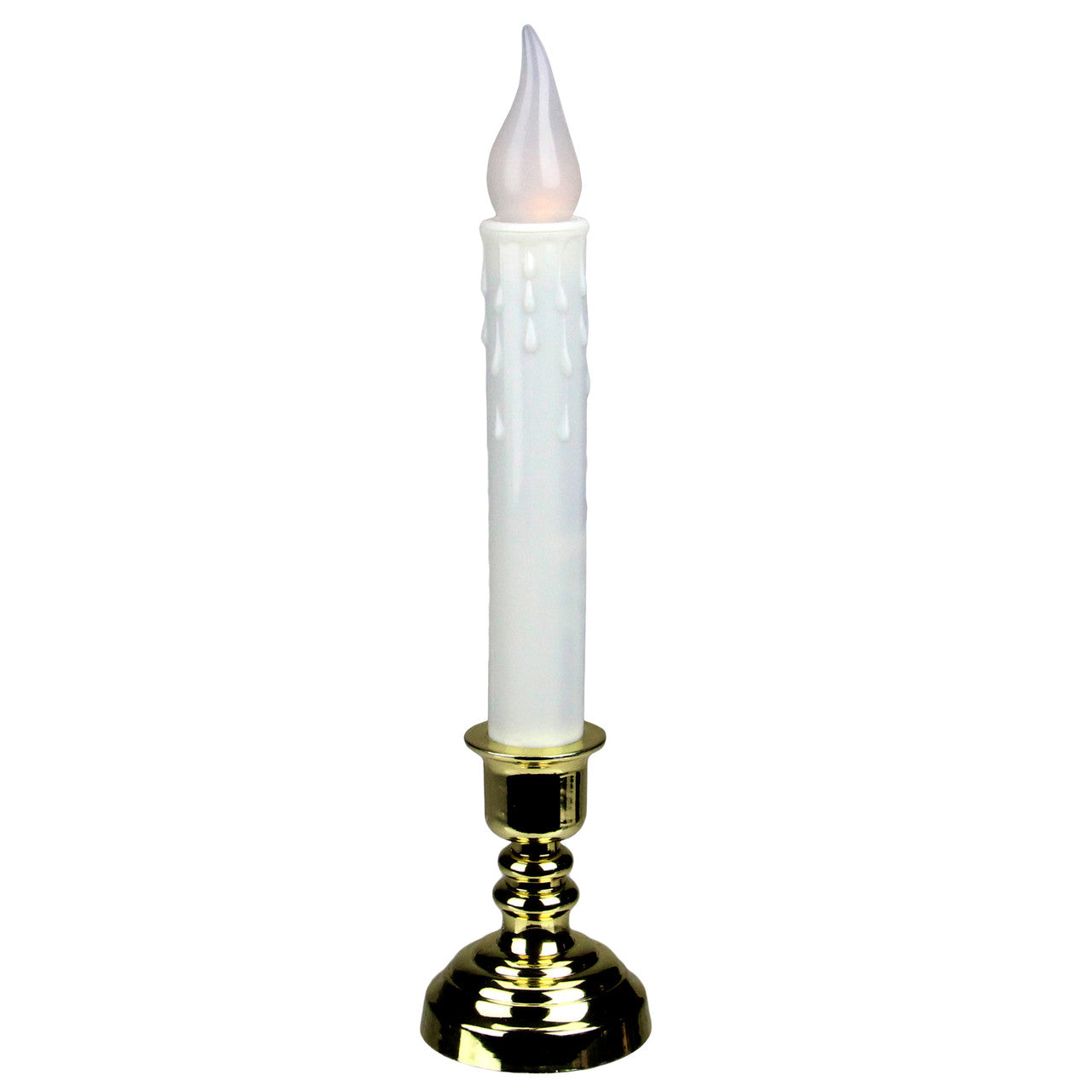 8.5" White LED Christmas Candle Lamp with Automatic Timer