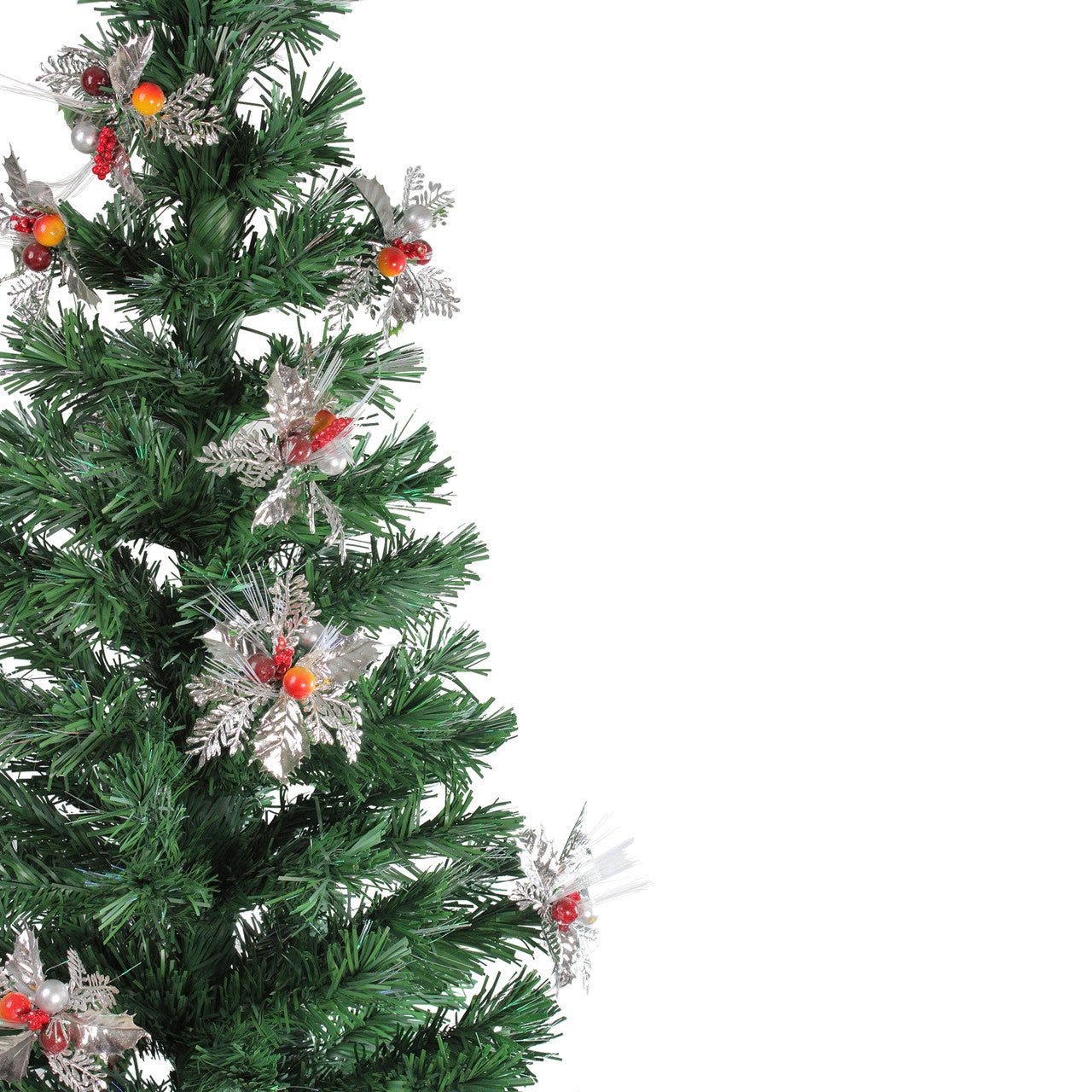 6' Pre-Lit Fiber Optic Slim Profile Artificial Christmas Tree - Multicolor Lights