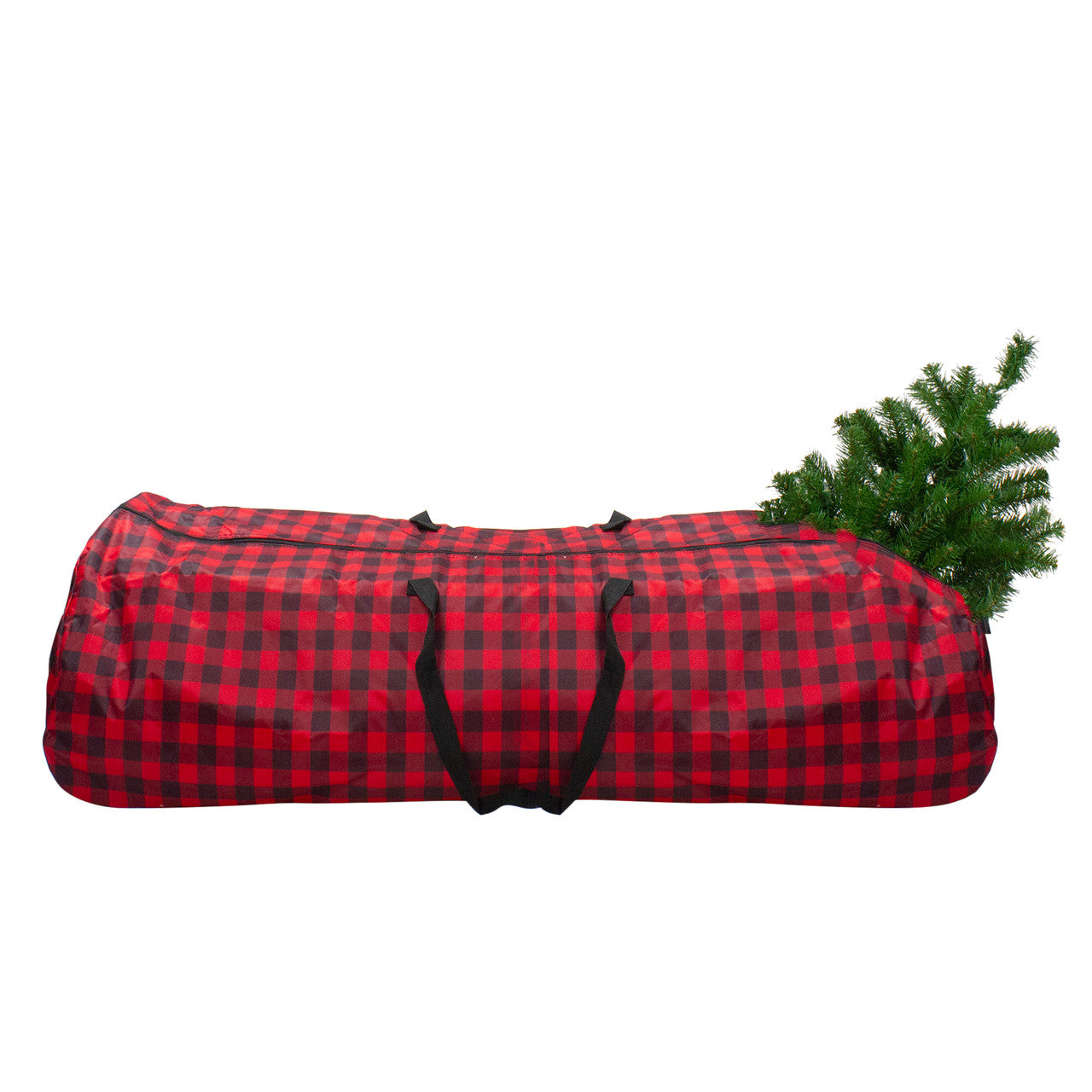 54" Red and Black Plaid Rolling Tree Christmas Tree Storage Bag For Artificial Trees Up To 9ft