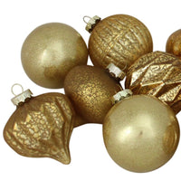 12ct Gold Mercury Glass Style Glass Christmas Ornament Set 3