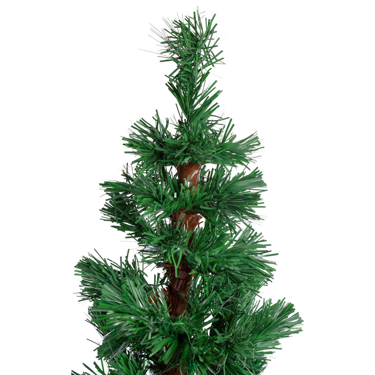 5' Pre-Lit Slim Pine Spiral Artificial Christmas Tree - Multicolor Fiber Optic Lights