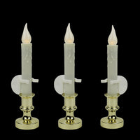 Thumbnail for Set of 3 White LED C5 Flickering Window Christmas Candle Lamps with Timer 8.5