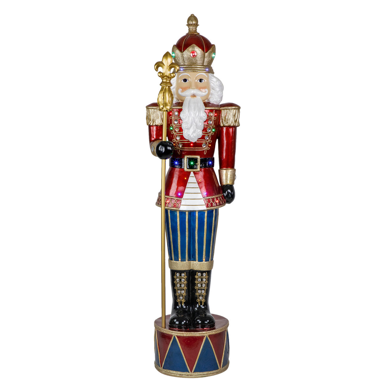 6' LED Lighted Metallic Jeweled Commercial Grade Fiberglass Christmas Nutcracker