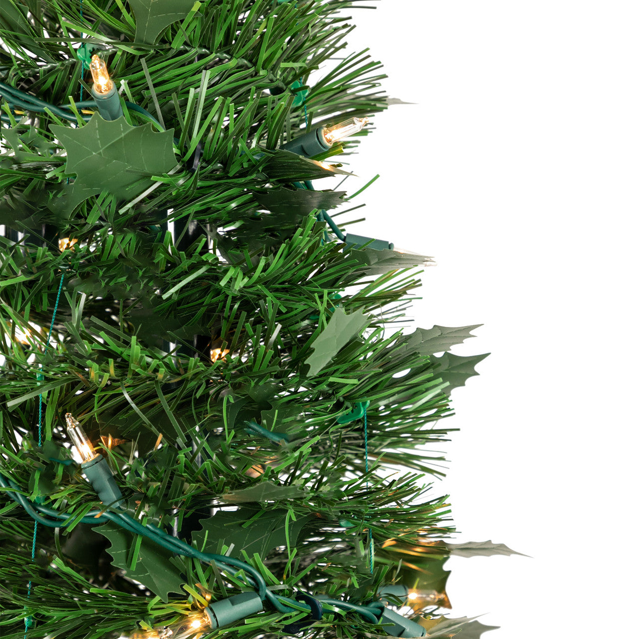 4' Pre-Lit Green Tinsel Pop-Up Artificial Christmas Tree, Clear Lights