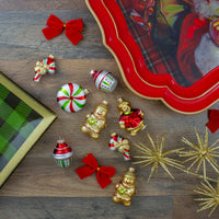 Pack of 8 Gold and Red Gingerbread Men with Sweet Treats Christmas Ornaments 3