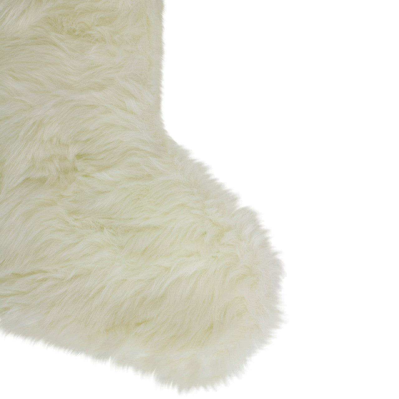 20" Ivory White Super Soft Faux Fur Decorative Christmas Stocking