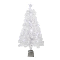 4' Pre-Lit Slim Color Changing Fiber Optic Artificial Christmas Tree - Multicolor LED Lights