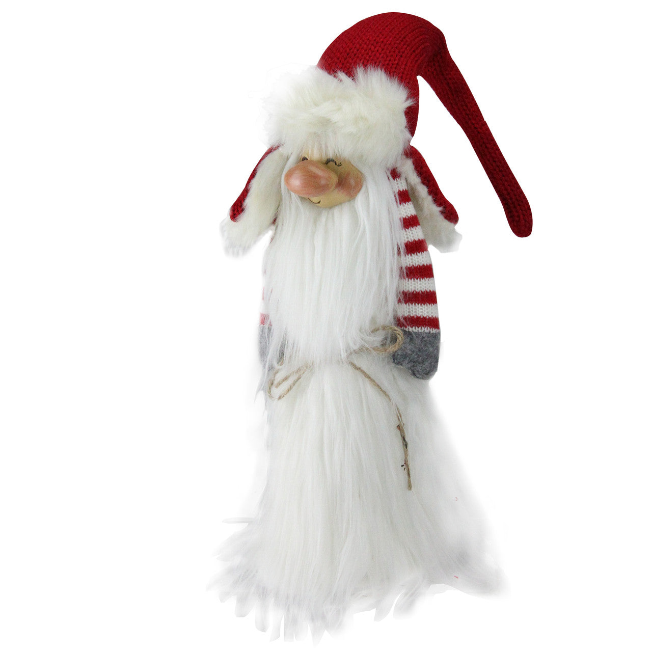 22” White and Red Slim Santa Gnome Christmas Tabletop Decor