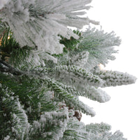 9' Pre-Lit Flocked Rosemary Emerald Angel Pine Artificial Christmas Tree - Clear LED Lights