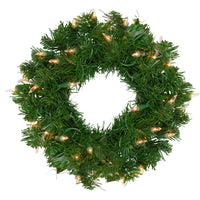 Pre-Lit Deluxe Windsor Pine Artificial Christmas Wreath - 12-Inch, Clear Lights