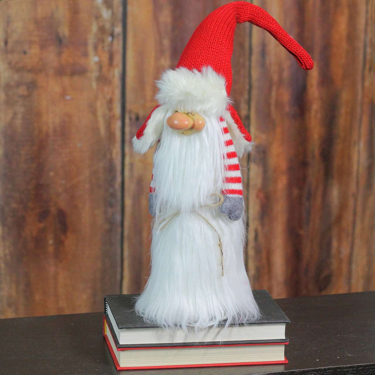 22” White and Red Slim Santa Gnome Christmas Tabletop Decor