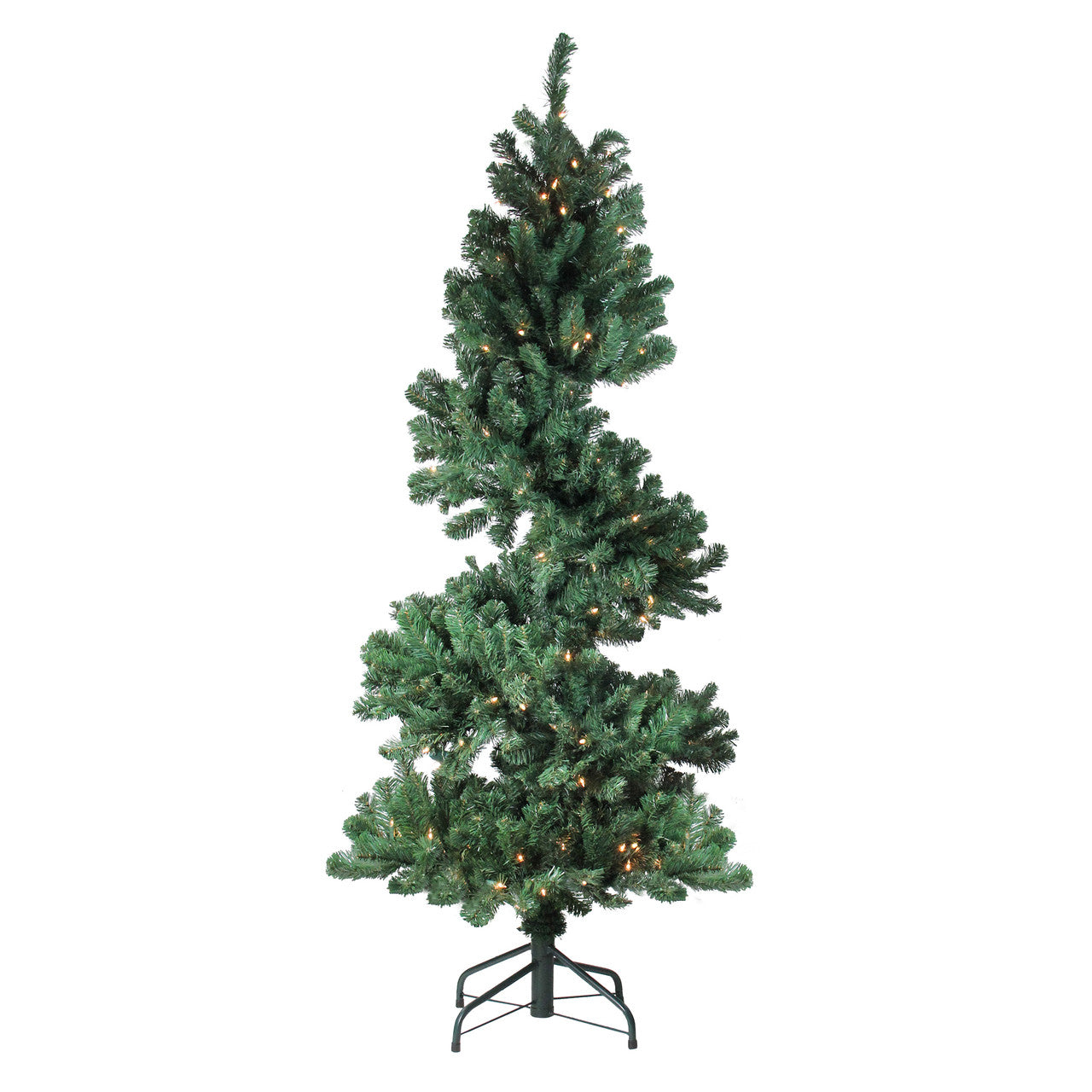 5.5' Pre-Lit Slim Spiral Pine Artificial Christmas Tree - Clear Dura-Lit Lights