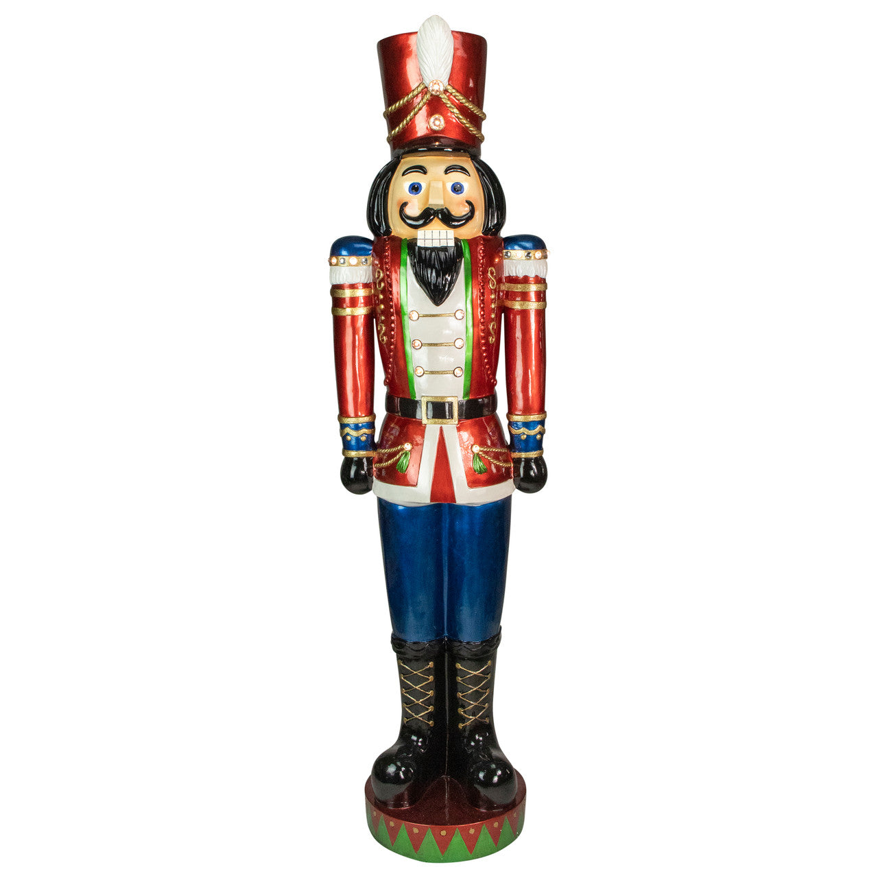 75" LED Lighted Metallic Jeweled Commercial Grade Fiberglass Christmas Nutcracker