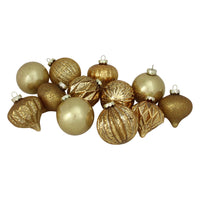 12ct Gold Mercury Glass Style Glass Christmas Ornament Set 3