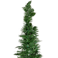 6' Green Tinsel Pop-Up Artificial Christmas Tree, Unlit