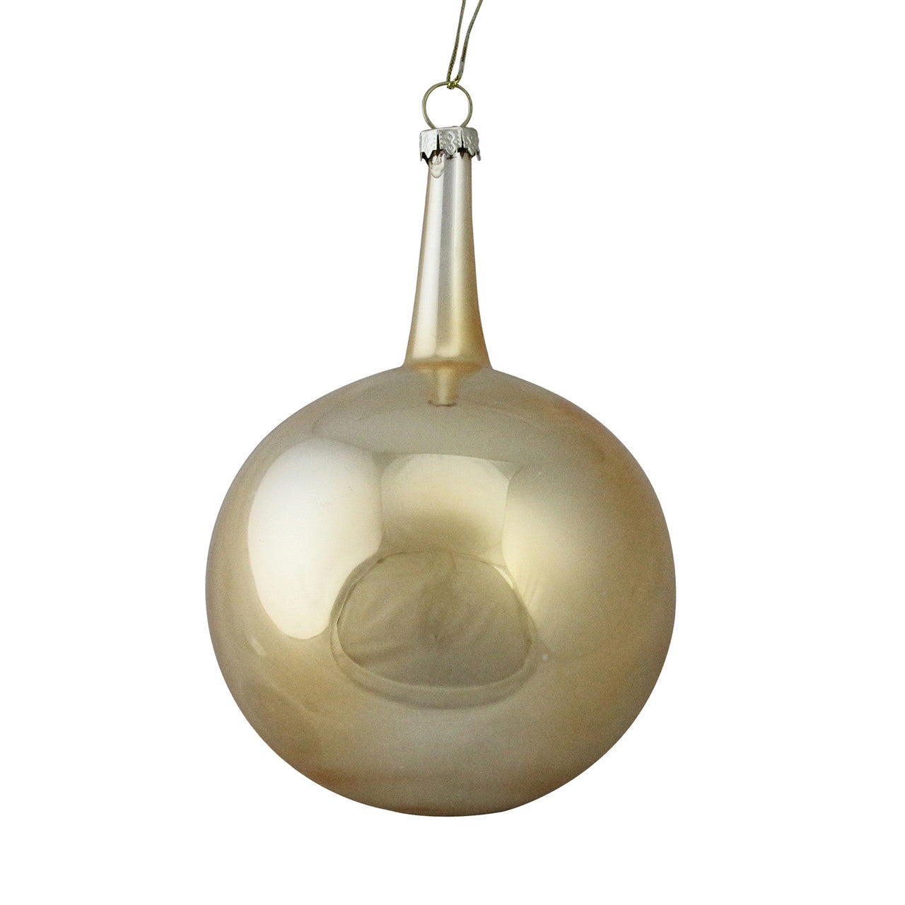 Gold Solid Glass Hanging Christmas Ball Ornament 6.25"