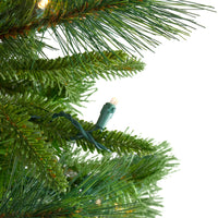 Thumbnail for 9' Pre-Lit Full Mixed Rosemary Emerald Angel Pine Artificial Christmas Tree - Clear LED Lights