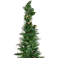 4' Pre-Lit Green Tinsel Pop-Up Artificial Christmas Tree, Clear Lights