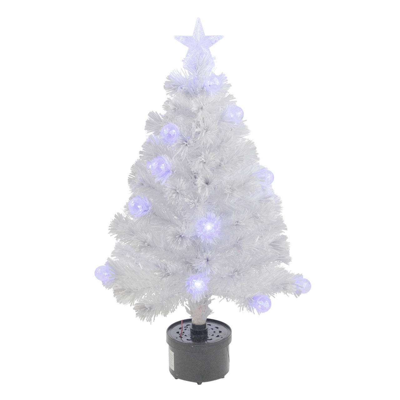 3' Pre-Lit White Fiber Optic Artificial Christmas Tree, White Lights